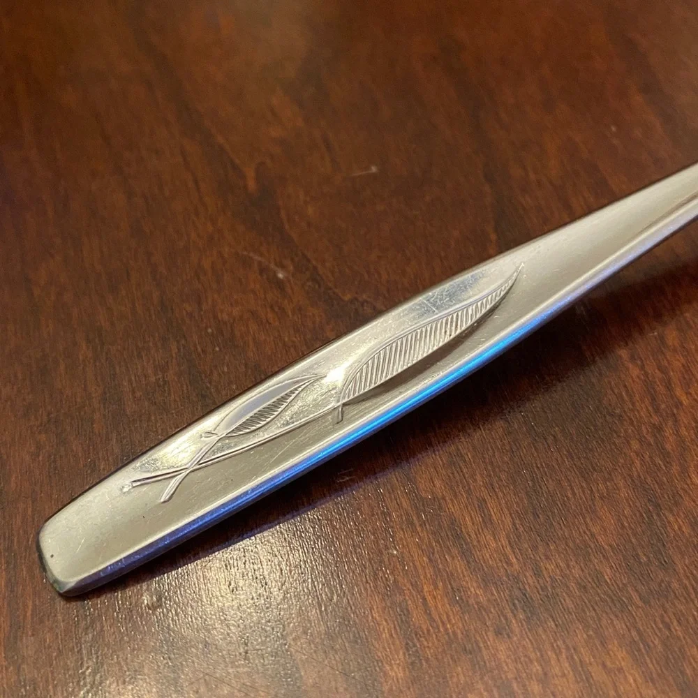 Rogers Cutlery Whispering Leaves Pattern Stainless Steel Tablespoon MCM